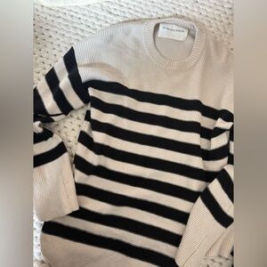 By Malene Birger Ribbed Cream and Black Sweater